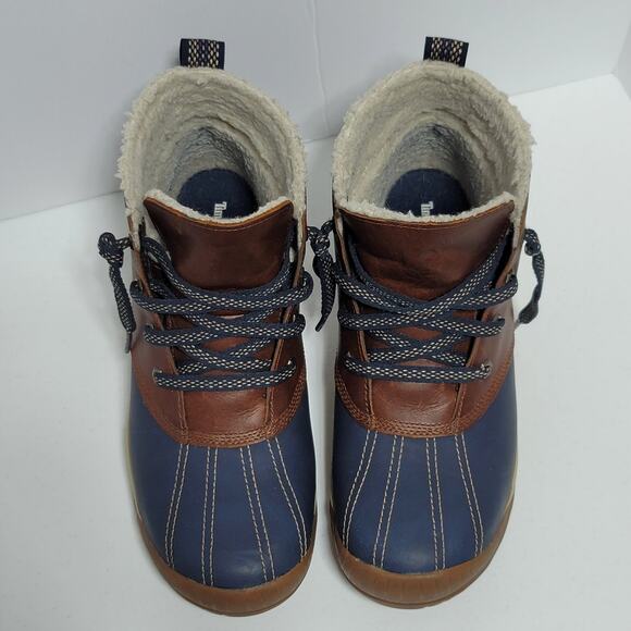 TIMBERLAND Mt Hayes Womens Brown Waterproof Leather Chukka Boots Sz 9 Navy Blue - Picture 5 of 12